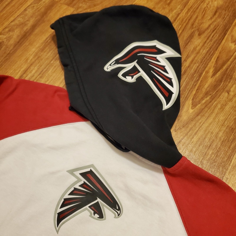 Vintage Atlanta Falcons Hoodie Sweatshirt Men Small Red White NFL‎ Reebok Y2K